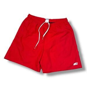 Nike Red Swim Trunks Men’s Size L Mesh Lined Board Shorts Drawstring Y2K Casual